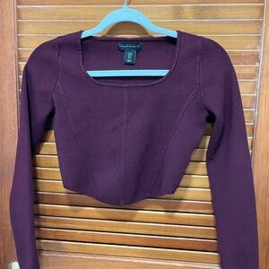 House of Harlow 1960 Deep Maroon Crop Top